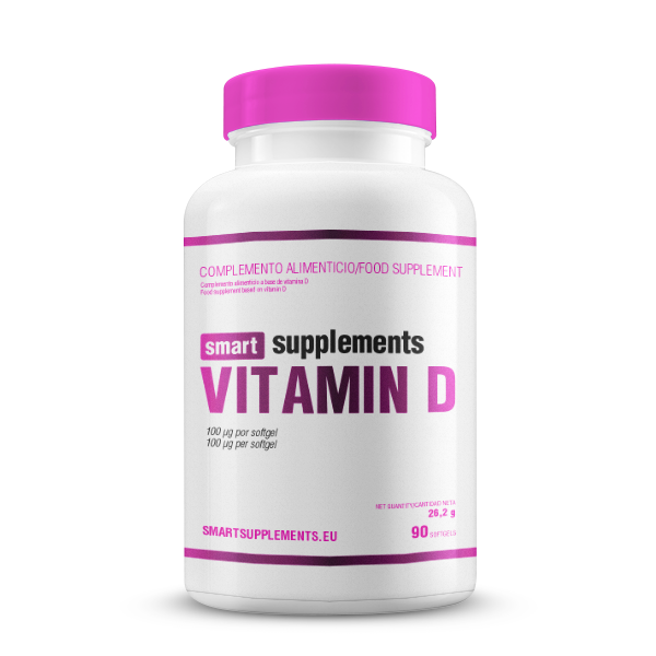 Vitamina D envase de 90 softgels del fabricante Smart Supplements