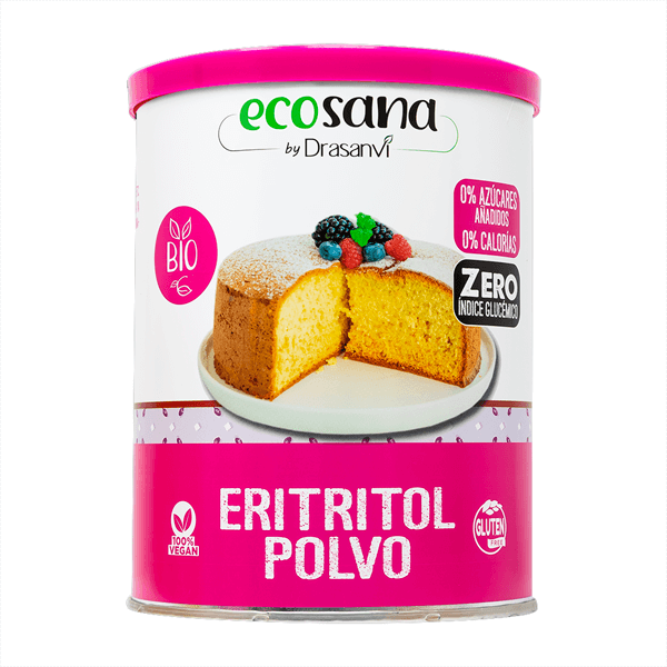 Eritritol Polvo Bio bote de 450g por EcoSana - aderezos y sazonadores bajos en sodio