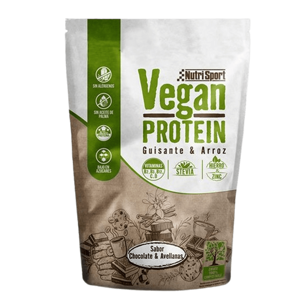 Vegan Protein presentación de 468g de Nutrisport suplemento de proteína vegetal y veganos