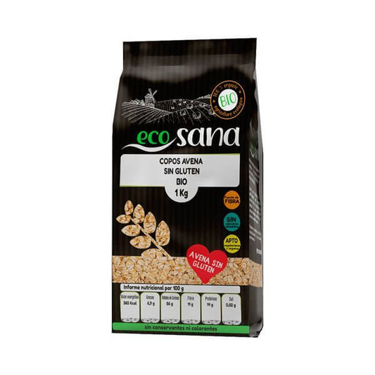 Copos de Avena Gruesos Integrales Sin Gluten Bio de la marca EcoSana en Avena