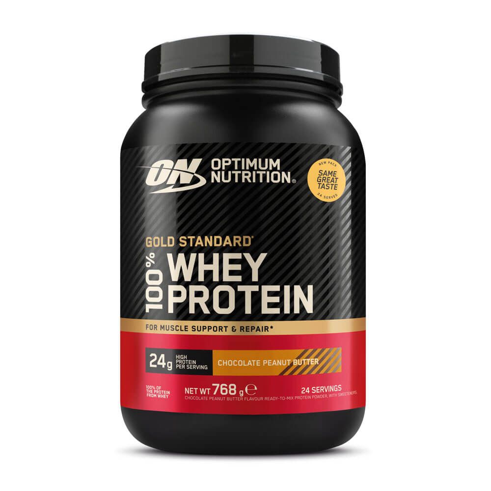100% Whey Gold Standard presentación de  suplemento de la sección proteina de suero whey de la marca Optimum Nutrition