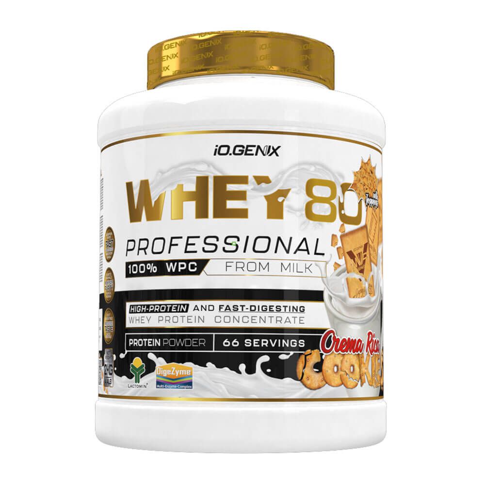 Whey 80 Profesional bote de 2kg de IO.Genix en la sección de proteina de suero whey