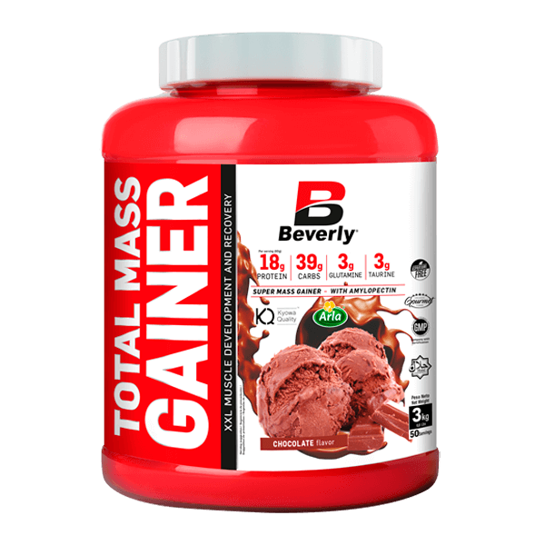 Total Mass Gainer bote de 3kg de la marca Beverly Nutrition en la categoría ganadores de peso con proteína