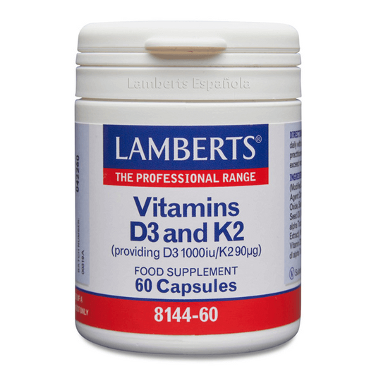Vitamina D3 + K2 (1000UI/90µg) de la marca Lamberts en Vitamina D