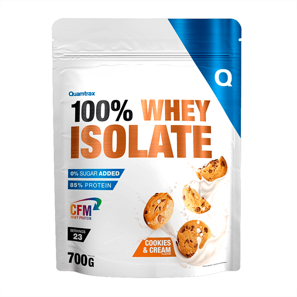 100% Whey Isolate bote de 700g por Quamtrax - proteína de aislado de suero isolate