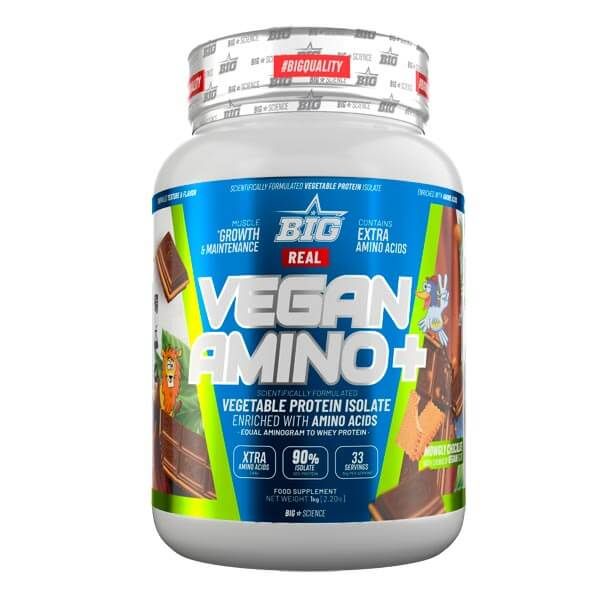 Real Vegan Amino+ bote de 1kg por BIG de la categoría proteína vegetal y veganos