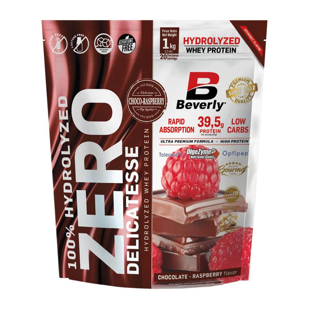 100% Hydrolyzed Zero Delicatesse envase de 1kg de la marca Beverly Nutrition de la sección proteína hidrolizada de suero