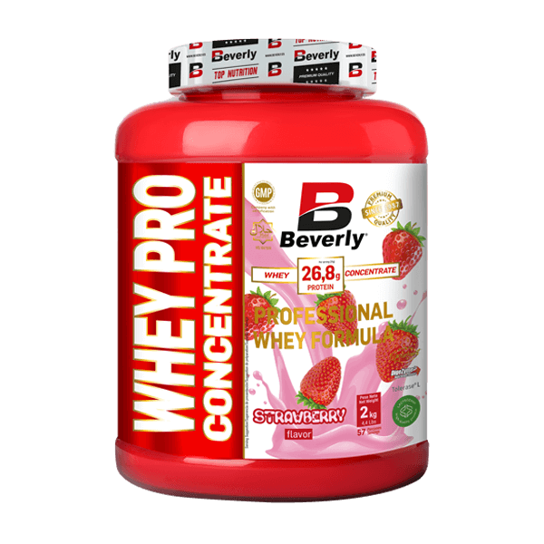 Whey Pro Concentrate presentación de 2kg del fabricante Beverly Nutrition suplemento de proteina de suero whey