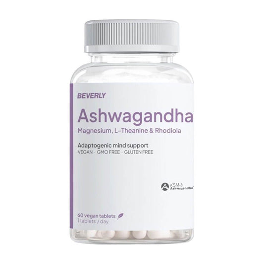 Ashwagandha KSM-66, Magnesio, L-Teanina y Rhodiola de la marca Beverly Nutrition en Vitalidad y Energia