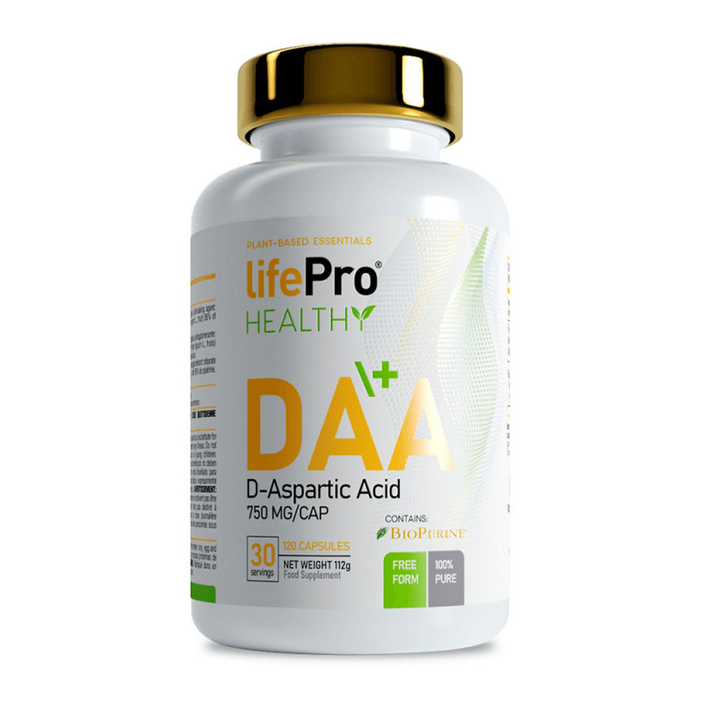 DAA Ácido Aspártico 750mg de 120 cápsulas veganas de la marca LifePRO de la categoría complejos testosterona