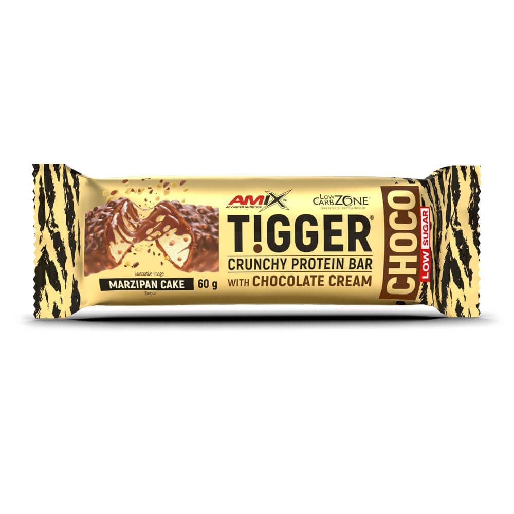 Barrita Tigger Crunchy Protein Bar de 60g por Amix Nutrition suplemento de barritas de proteinas