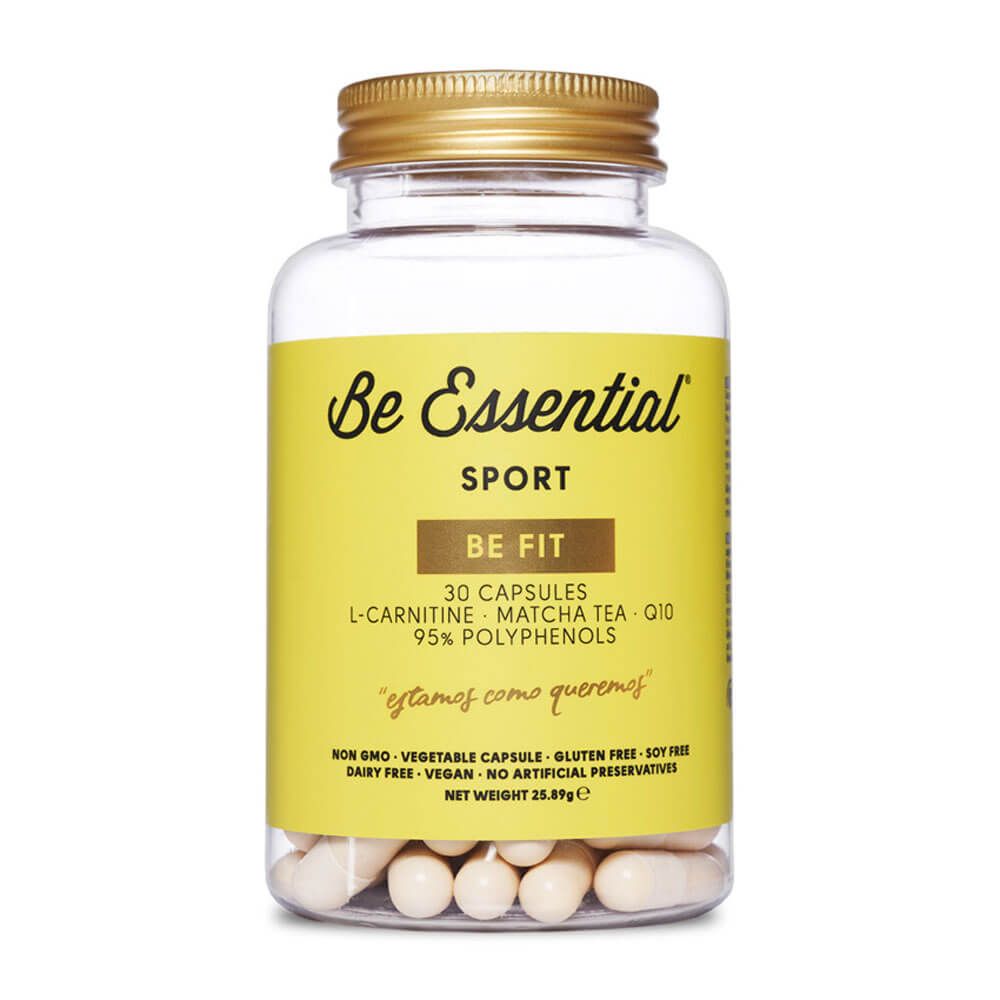 Be Fit presentación de l-carnitina, te matcha, q10 complemento alimenticio de l-carnitina del fabricante Be Essential