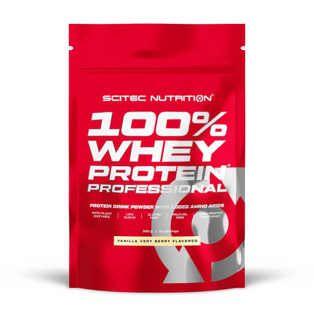 100% Whey Protein Professional presentación de 500g del fabricante Scitec Nutrition suplemento de la sección proteina de suero w