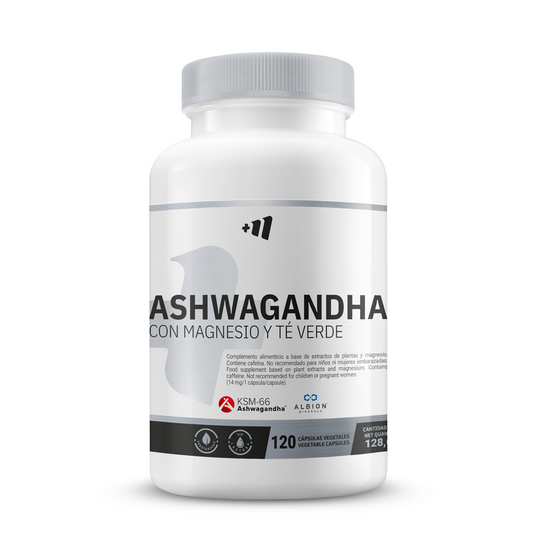 Ashwagandha KSM-666® con Magnesio Albion® y Te Verde de la marca Masmusculo Supplements en Salud y Bienestar