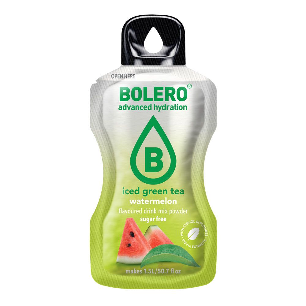 Bolero Iced Green Tea en 8g complemento alimenticio de aderezos y sazonadores bajos en sodio hecho por Bolero