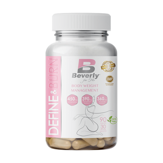 Define & Burn de la marca Beverly Nutrition en Cafeína y extractos vegetales