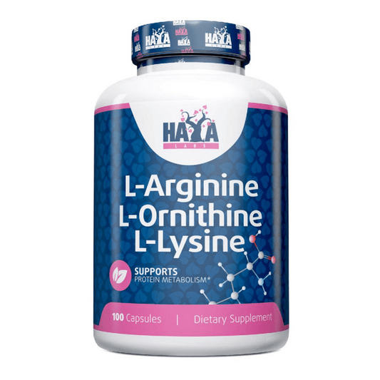 L-Arginina, L-Ornitina, L-Lisina de la marca Haya Labs en Arginina
