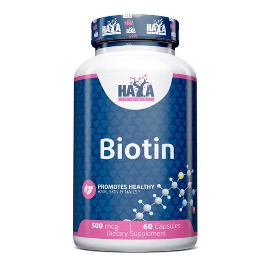 Biotina 500 mcg de la marca Haya Labs en Biotina