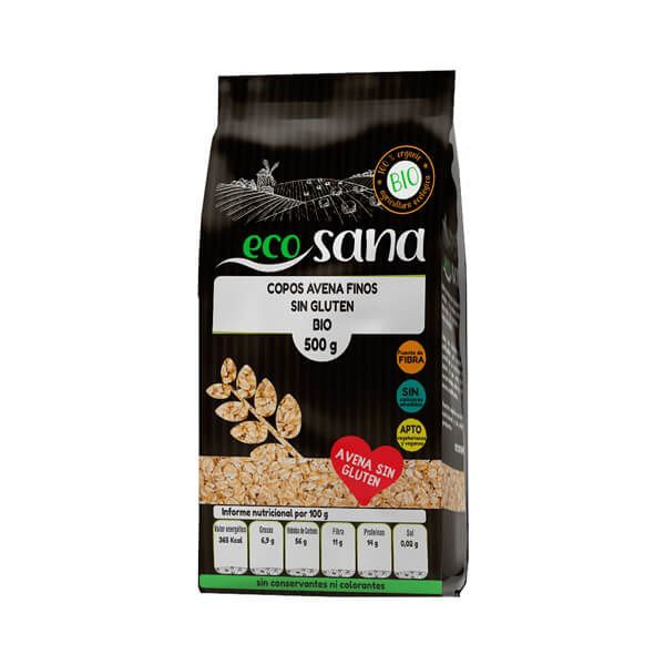 Copos de Avena Finos Integrales Bio Sin Gluten - EcoSana 0
