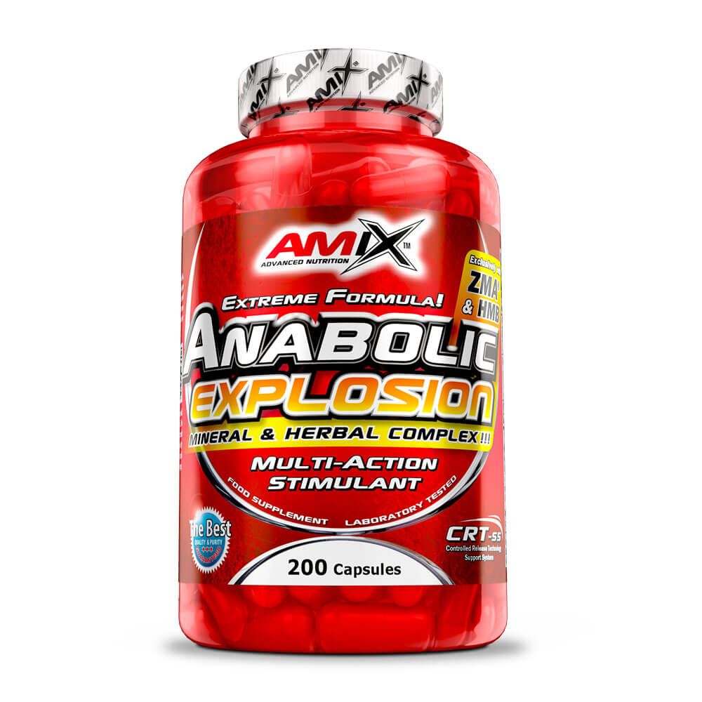 Anabolic Explosion presentación de 200 cápsulas suplemento de complejos testosterona de Amix Nutrition