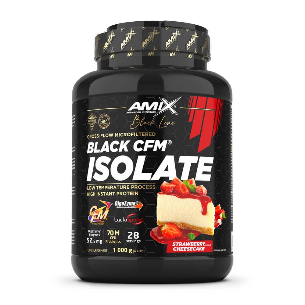 Black CFM Isolate en 1kg hecho por Amix Nutrition suplemento de proteína de aislado de suero isolate