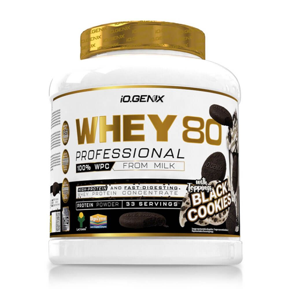 Whey 80 Profesional de 1kg del fabricante IO.Genix suplemento de proteina de suero whey