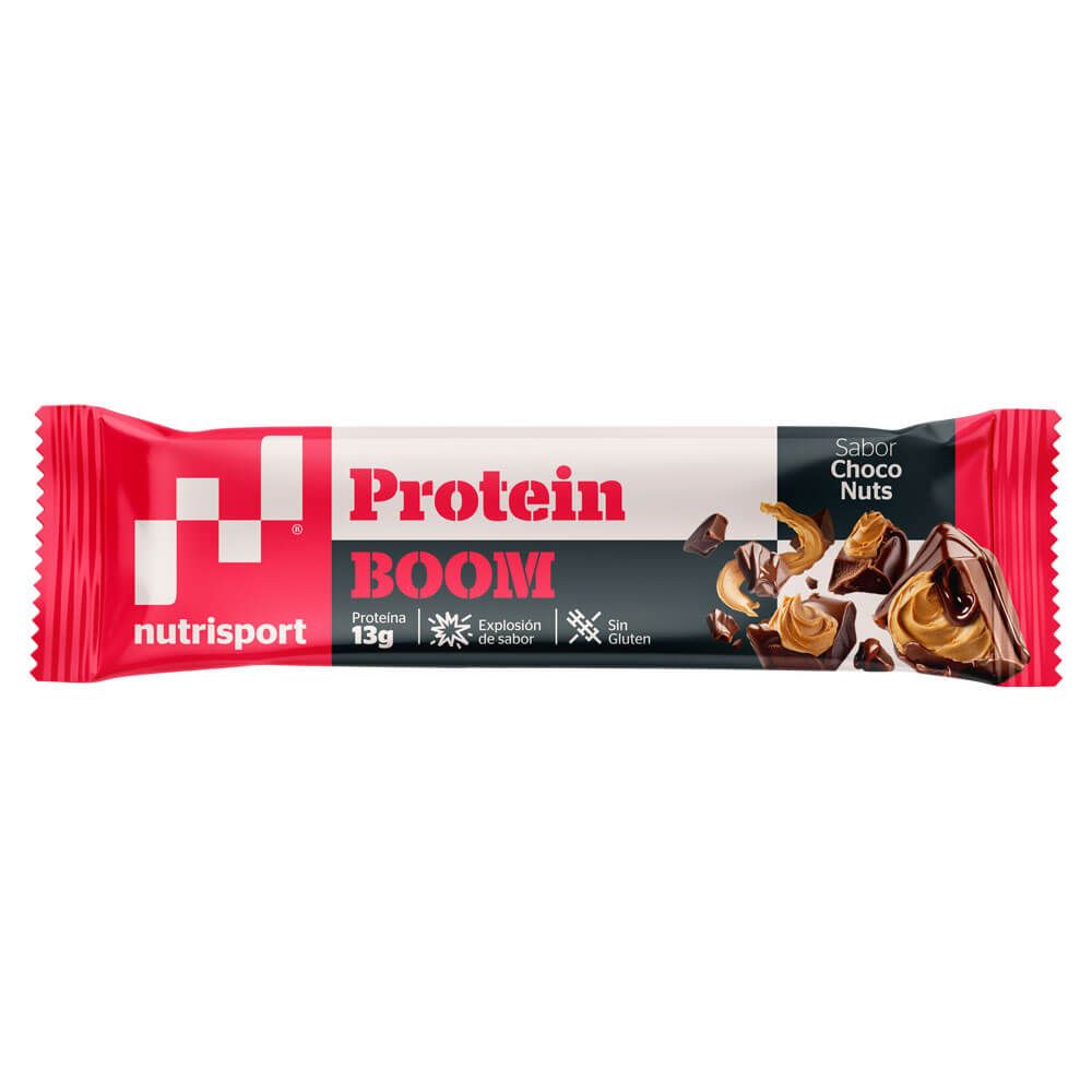 Barrita Protein Boom! presentación de 49g de Nutrisport complemento alimenticio de barritas de proteinas