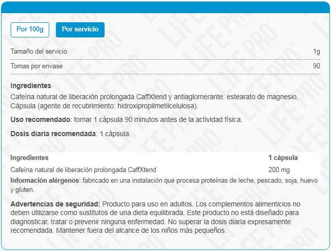 Información nutricional
