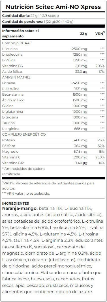 Información nutricional