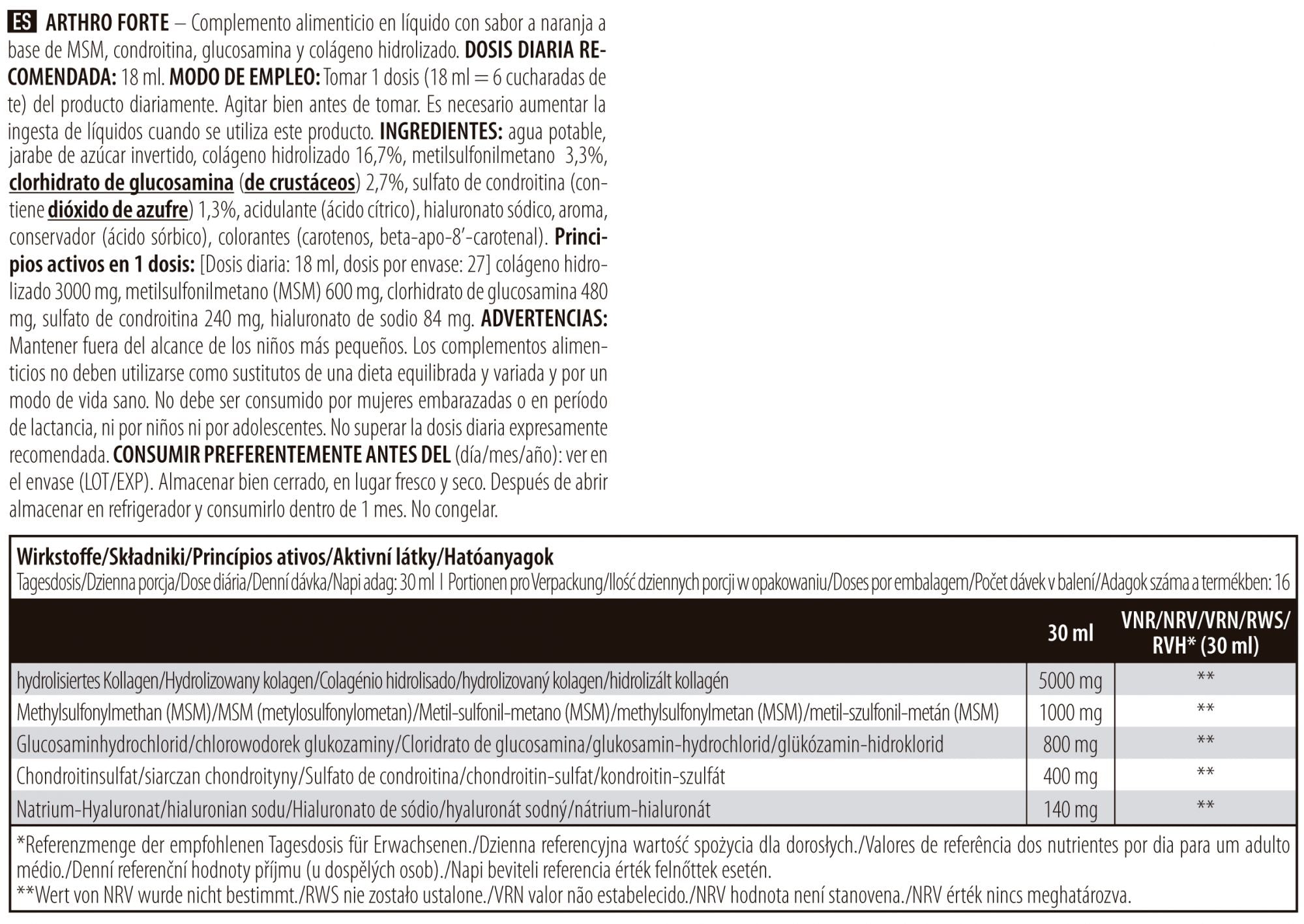 Información nutricional