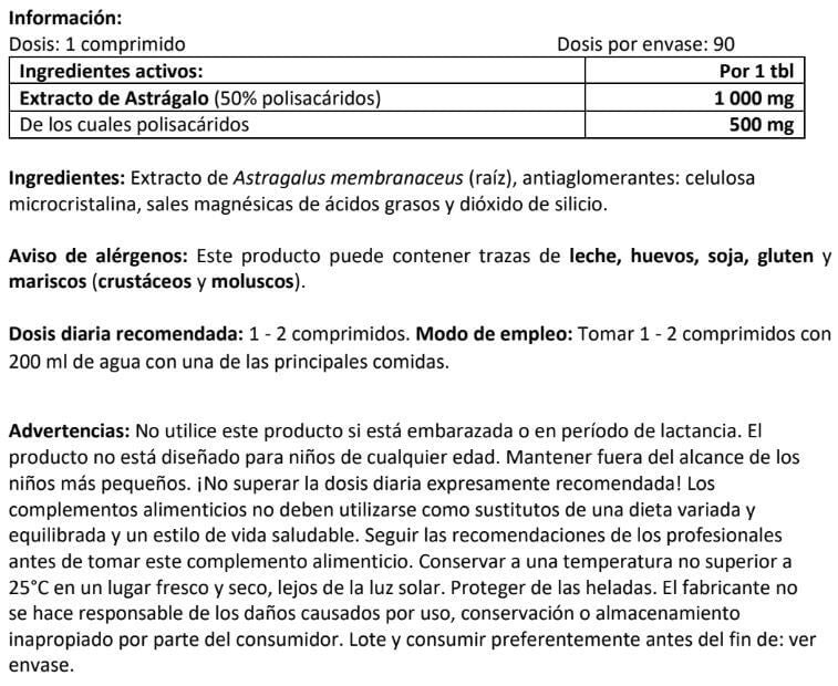 Información nutricional