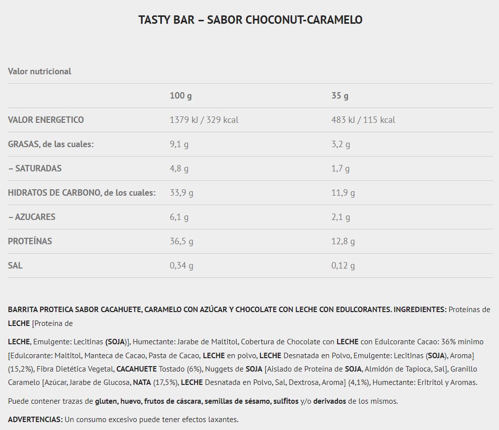 Información nutricional