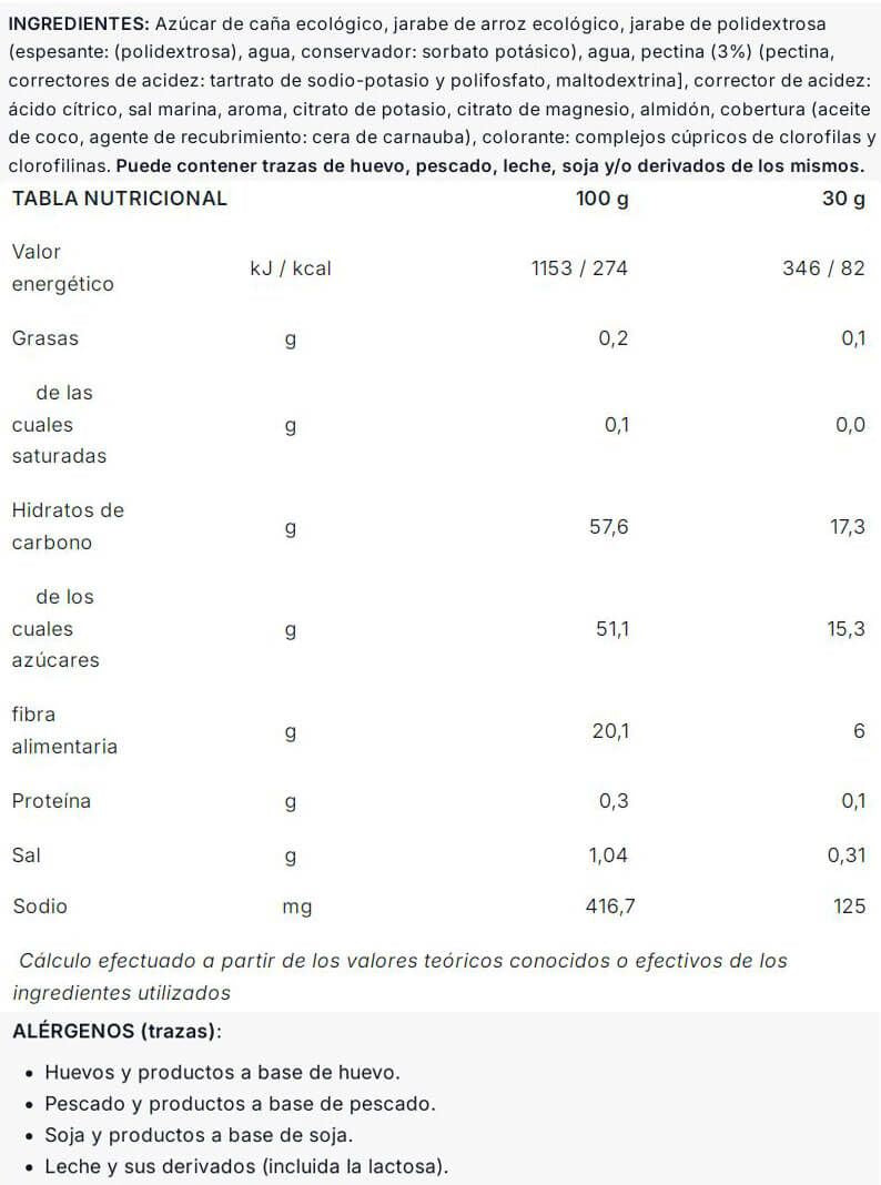 Información nutricional