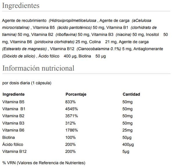 Información nutricional