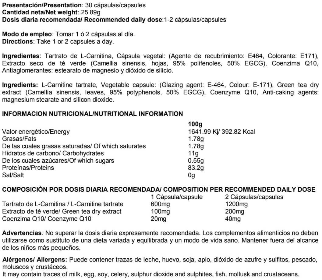 Información nutricional