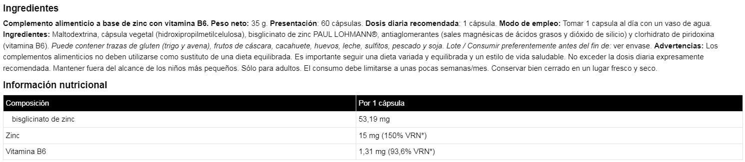 Información nutricional