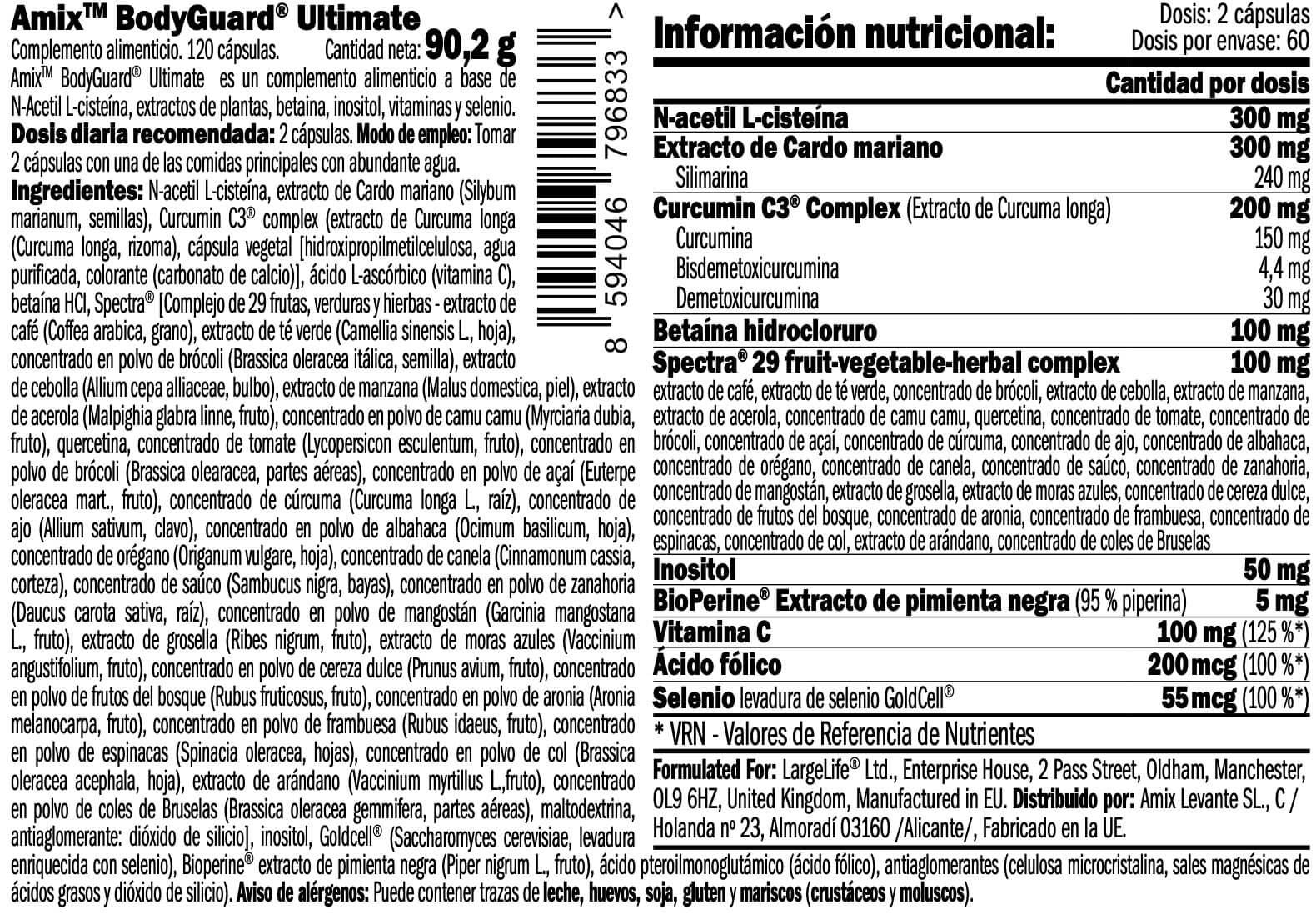 Información nutricional