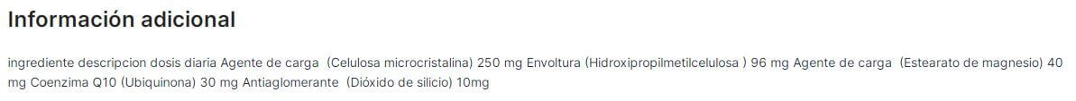 Información nutricional