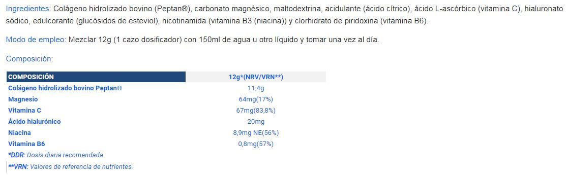 Información nutricional
