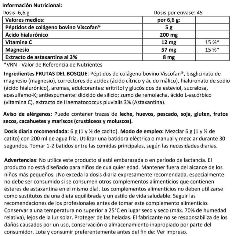 Información nutricional