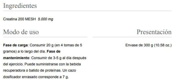 Información nutricional