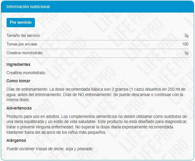 Información nutricional