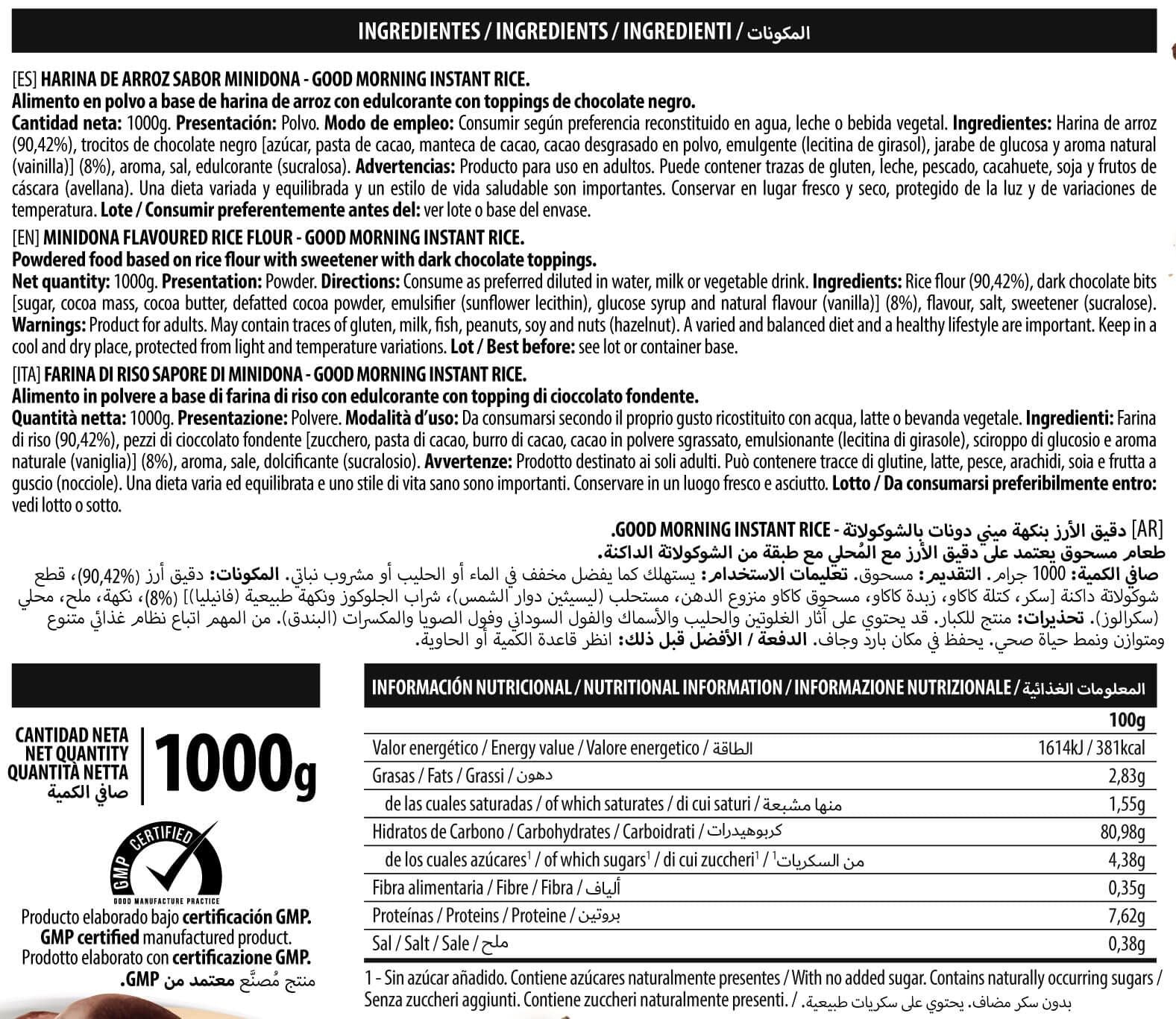 Información nutricional