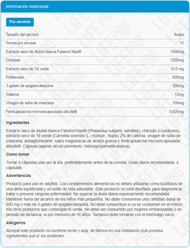 Información nutricional