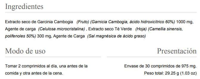 Información nutricional