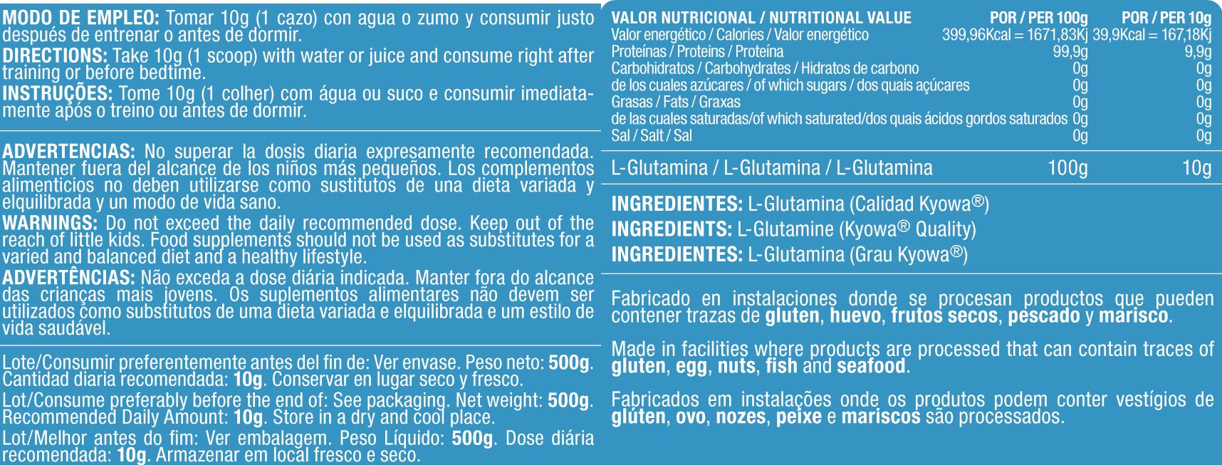 Información nutricional