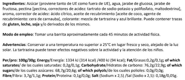 Información nutricional