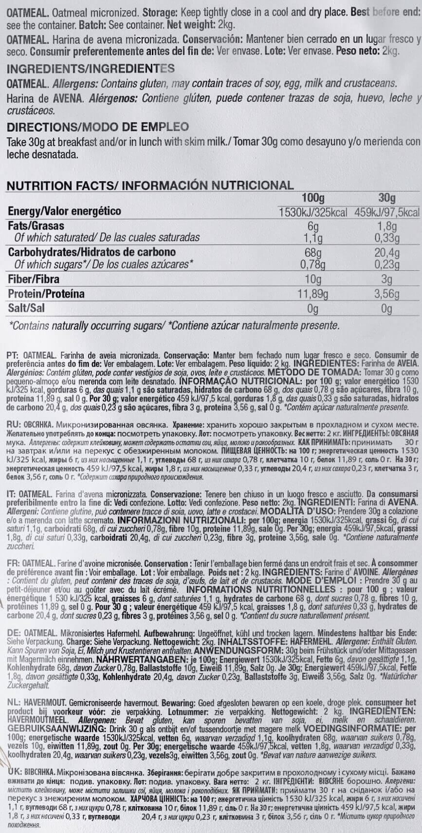 Información nutricional