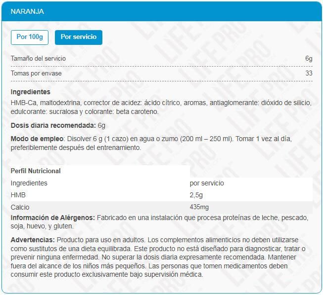 Información nutricional