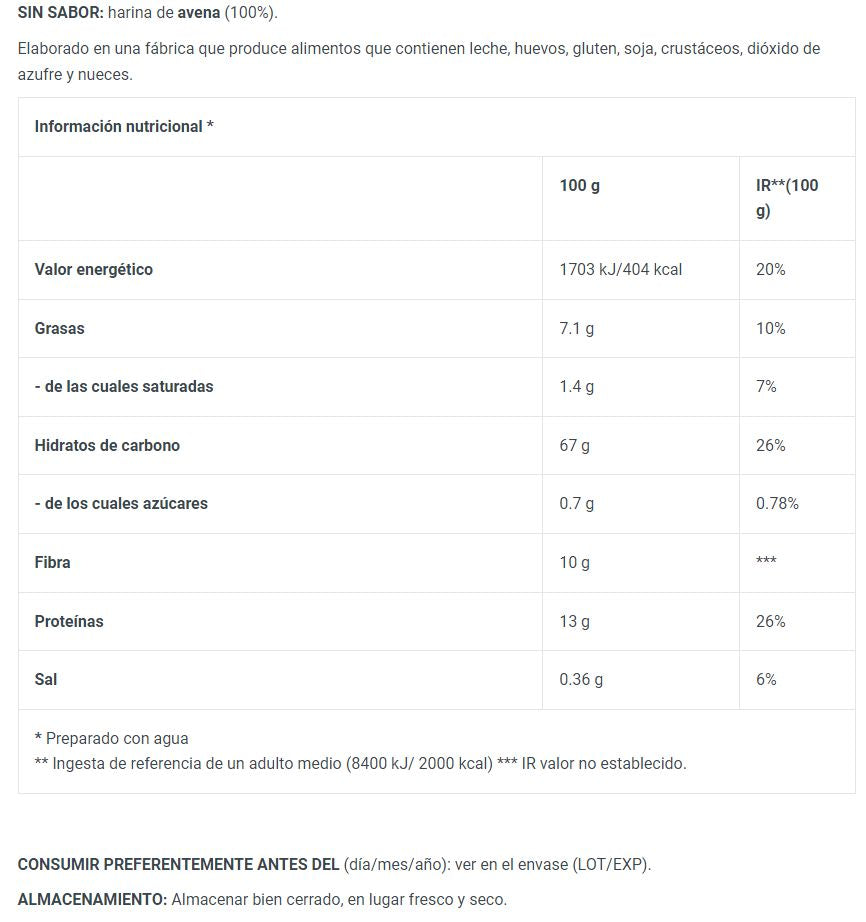 Información nutricional